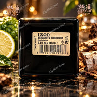 Thumbnail for IZOD Bergamot & Birchwood Élixir de Parfum bottle base showing UPC barcode, 36M PAO, and product details