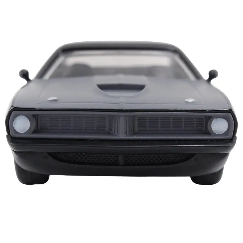 Front angle view of the Jada Fast & Furious Letty's Plymouth Barracuda 1:24 diecast car showing grille and headlights.