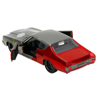 Thumbnail for Jada Marvel Thor 1970 Chevelle SS diecast 1:32 opening doors rear angle red black hood