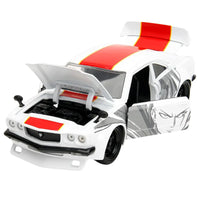 Thumbnail for 1974 Mazda RX-3 One Punch Man diecast car with opening hood and doors detail
