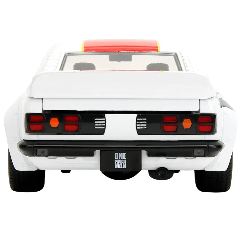 1974 Mazda RX-3 One Punch Man diecast car rear view with taillights