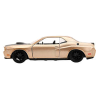 Thumbnail for Side profile view of the 1:32 scale Dodge Challenger SRT8 showing pink rim accents and opening doors.