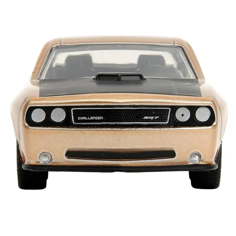 Rear perspective of the Jada Pink Slips Challenger SRT8 highlighting the spoiler and taillight detail.