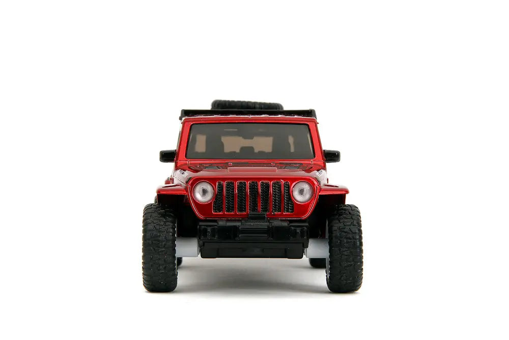 Front view of the 1:32 scale Jeep Gladiator diecast truck showing the iconic grille and headlights.