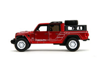 Thumbnail for Full side view of the metallic red Jada Pink Slips 2020 Jeep Gladiator Rubicon 1:32 scale collectible.