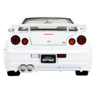 Thumbnail for Rear view of Nissan Skyline GT-R R34 diecast car with Hollywood Rides license plate