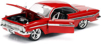 Thumbnail for Detailed engine bay and interior view of the Jada Toys 1:24 Fast & Furious 1961 Chevy Impala die-cast model.