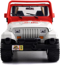 Thumbnail for Direct front view of the 1:24 scale Jada Toys Jeep Wrangler JP12 showing the grille, headlights, and front-mounted winch.