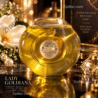 Thumbnail for Jean Irish Lady Goldiana eau de parfum base label with 100 ml size, batch number and Pour Femme”