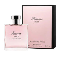 Thumbnail for Complete Jean Marc Paris Femme Noir product set, showing the 100ml perfume bottle next to its presentation box, ready for gifting.