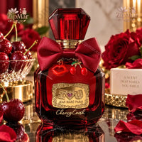 Thumbnail for Jean Marc Paris I Heart U Cherry Crush Eau De Parfum 3.4 oz red glass bottle with ribbon bow and cherry charms