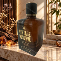 Thumbnail for Side angle view of Jean Marc Paris Vintage Reserve Eau De Parfum bottle on marble surface