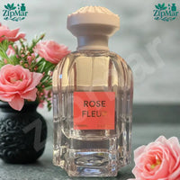 Thumbnail for Jean Rish Rose Fleur Eau de Parfum 100 mL 3.4 fl oz fluted glass bottle with coral label and cream cap
