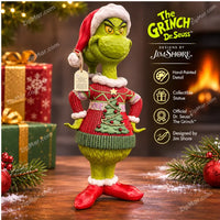 Thumbnail for Jim Shore Dr Seuss The Grinch in Ugly Sweater Statue hand painted with Santa hat, red sweater and red shoes