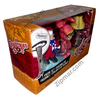 Thumbnail for Side angle view of Just Play A Christmas Story collectible figure set box showing Fragile leg lamp graphic