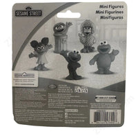 Thumbnail for Back of Just Play Sesame Street Mini Figures 5-Pack retail blister card showing all five character figures and product details