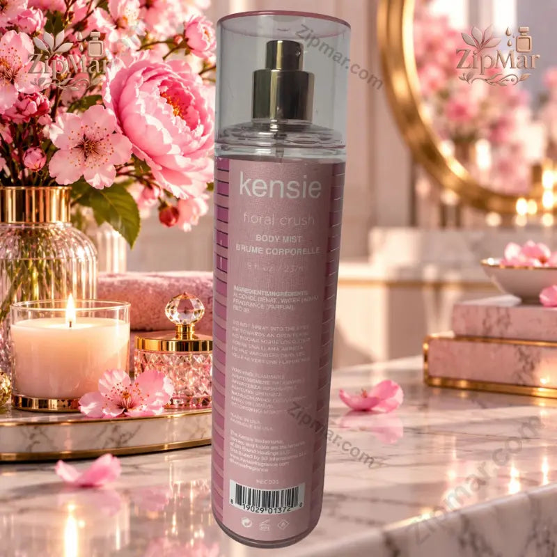 kensie Floral Crush Body Mist 8 fl oz back label with ingredients and product details