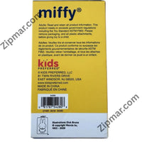 Thumbnail for Back of Kids Preferred Miffy Color Pop plush keychain box with safety text, Made in China and barcode