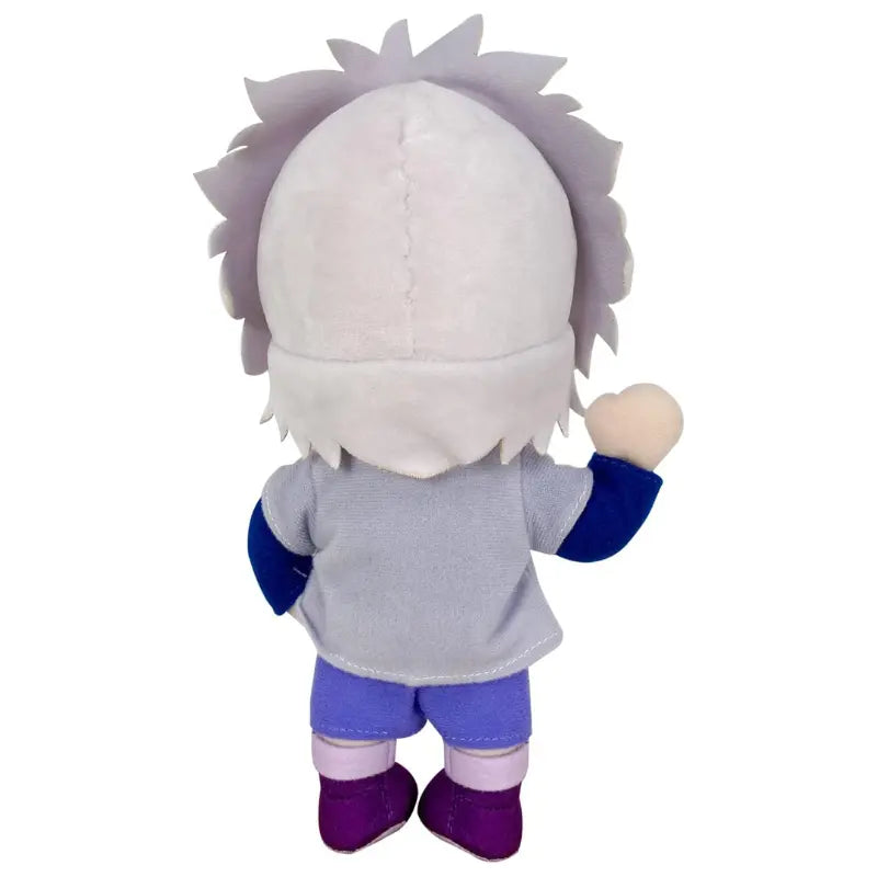 Back view of Killua Zoldyck plush collectible showing fabric detail and stitching.