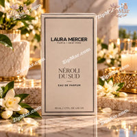 Thumbnail for Laura Mercier Néroli du Sud Eau de Parfum 50 mL 1.7 fl oz cream box front with Paris and New York branding