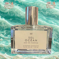 Thumbnail for Front view of Le Monde Gourmand 009 Sel Ocean EDP bottle surrounded by lemon, white florals, and lavender