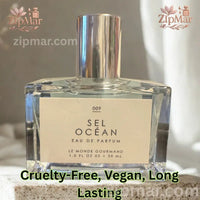 Thumbnail for Straight-on view of Le Monde Gourmand 009 Sel Ocean bottle on stone pedestal