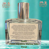 Thumbnail for Front display of 009 Sel Ocean perfume bottle resting on natural stone with seashell background
