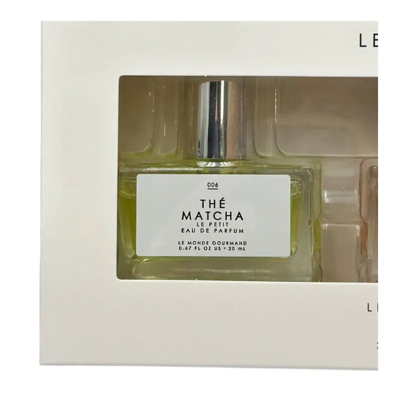 Le Monde Gourmand Thé Matcha 006 Le Petit Eau de Parfum 20ml bottle yellow green detail