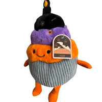 Thumbnail for Front of Linzy Toys Happy Halloween Candle Cupcake plush showing hangtag