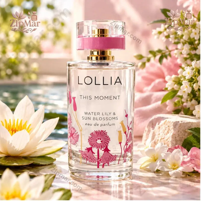 Lollia This Moment No. 43 Eau de Parfum by Margot Elena full bottle with water lily and white blossoms