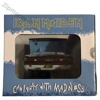 Thumbnail for End of M2 Machines Iron Maiden box with window showing the rear of the Challenger and 1971 plate