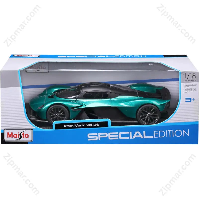 Maisto Special Edition 1:18 Aston Martin Valkyrie diecast model packaging box