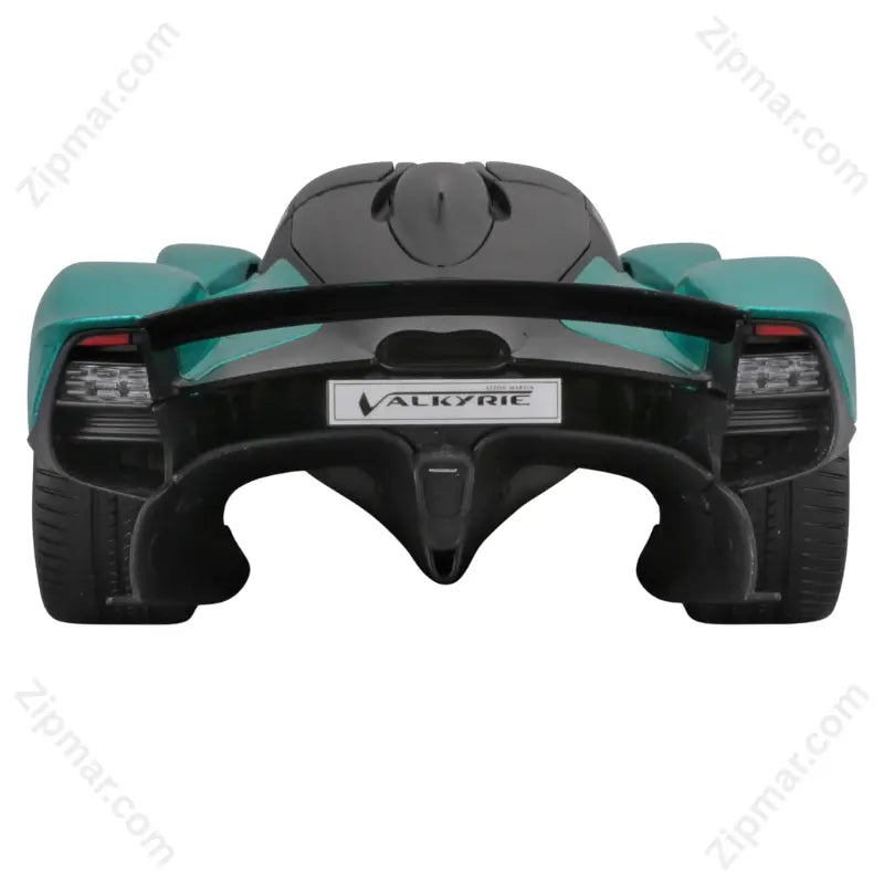 Rear view showing aerodynamic diffuser of 1:18 scale Maisto Aston Martin Valkyrie diecast car