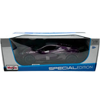 Thumbnail for Maisto 1:18 scale Chevrolet Corvette ZR1 Coupe purple diecast car in retail window box