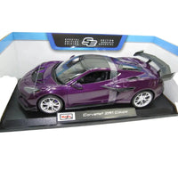 Thumbnail for Side view of Maisto 1:18 Chevrolet Corvette ZR1 Coupe in metallic purple on display stand