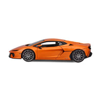 Thumbnail for Side profile view of Maisto 1:18 Lamborghini Temerario die-cast car in orange