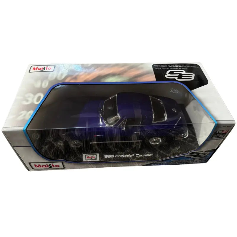 Maisto 1:18 1965 Chevrolet Corvette diecast model box front view