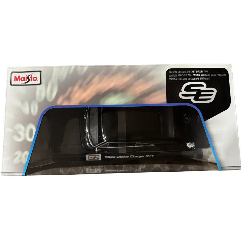 Maisto 1:18 1969 Dodge Charger R/T diecast model sealed box top view