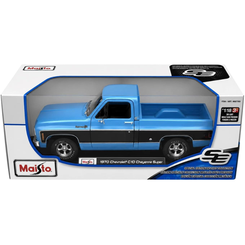 Maisto 1:18 1970 Chevrolet C10 Cheyenne Super diecast model box front view