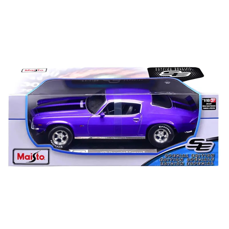 Maisto 1971 Chevrolet Camaro Purple 1:18 Diecast | ZipMar – Zip Mar