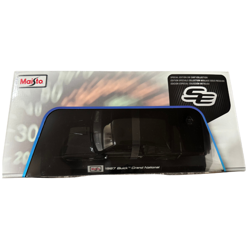Maisto 1:18 1987 Buick Grand National diecast model sealed box top view