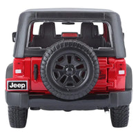 Thumbnail for Maisto 2014 Jeep Wrangler Willys red diecast 1:18 rear view spare tire Jeep badge