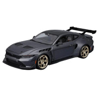 Thumbnail for Maisto 2025 Ford Mustang GTD gray diecast 1:18 three quarter front gold wheels