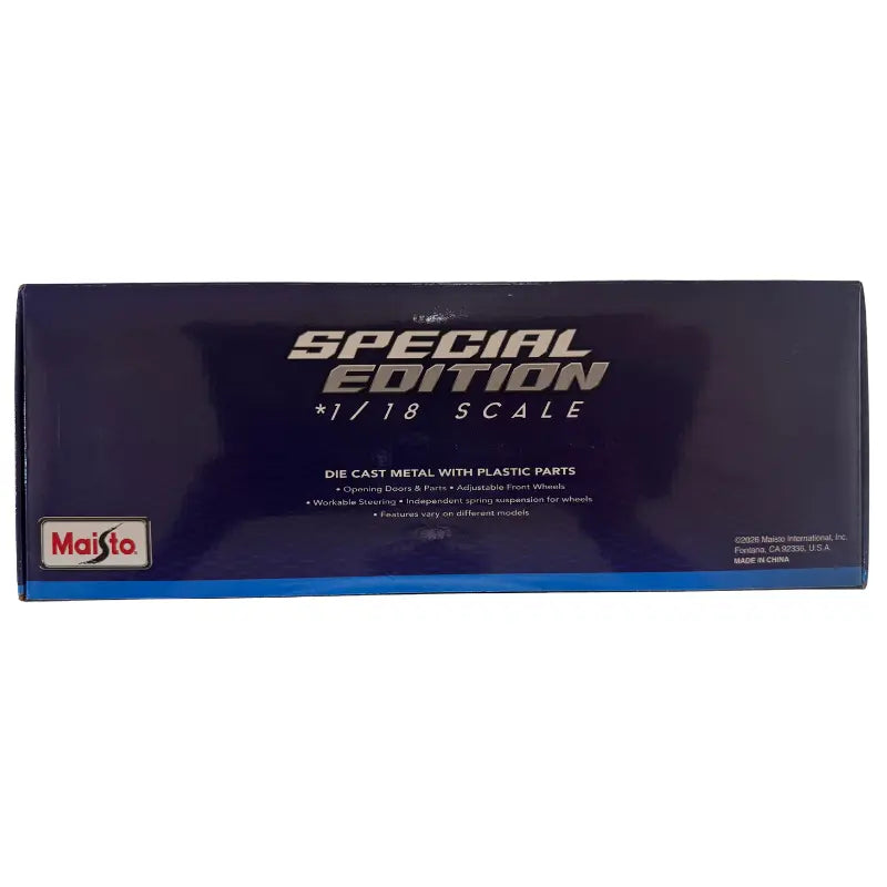 Maisto Special Edition 1:18 scale packaging side panel detail