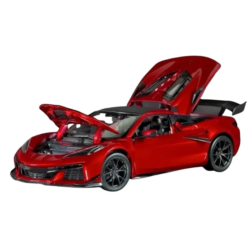 Corvette ZR1 Coupe red 1:18 diecast car with opening hood and engine bay detail