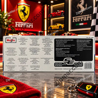 Thumbnail for Back of Maisto Ferrari FXX K Evo box showing features list, barcode and Made in China label
