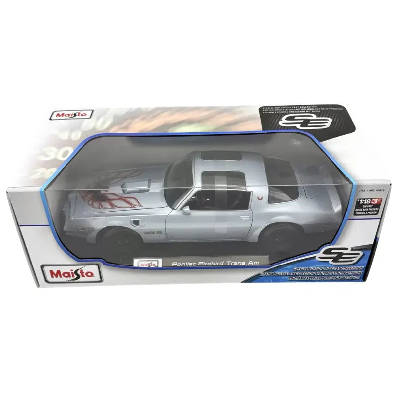 Maisto 1:18 Pontiac Firebird Trans Am diecast model box side view
