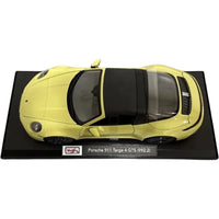 Thumbnail for Maisto Porsche 911 Targa 4 GTS yellow diecast 1:18 top down view Targa roof bar