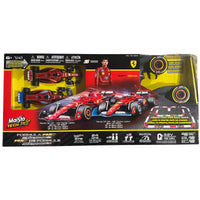 Thumbnail for Front packaging view of Maisto Tech R/C Formula 1 Scuderia Ferrari SF-24 1/41 scale track set featuring Charles Leclerc #16 Monaco and Miami GP 2024 liveries