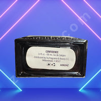 Thumbnail for Fragrance bottle labeled 'Confidence' on a blue background with neon lights